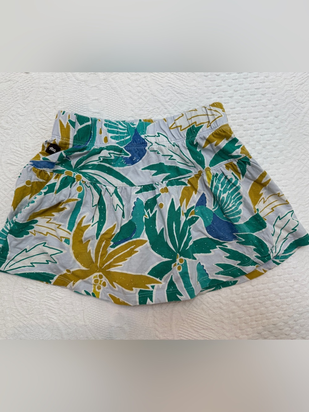 Tea Collection Girls Size 4 Skirt Skort Blue Bird Tropical Beach